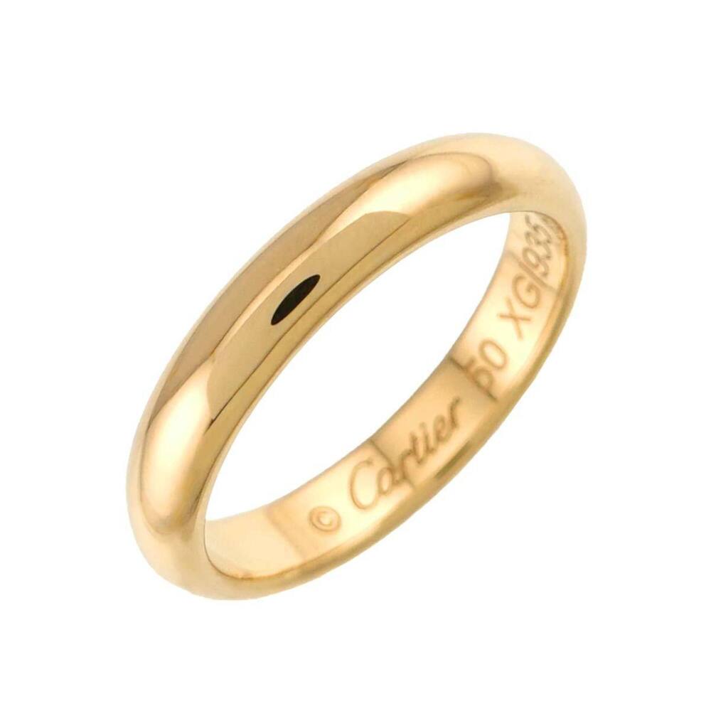 Cartier 1895 Classic Band Ring #50, 3.5mm wide, 18K YG Yellow Gold 750.